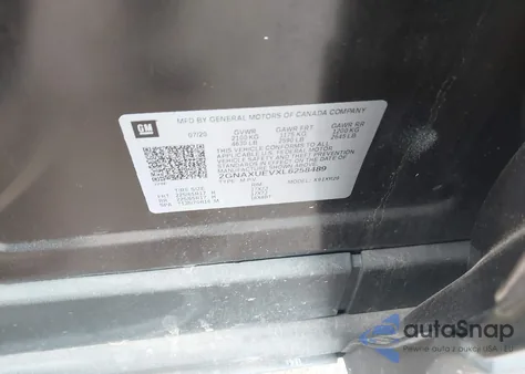 2020 Chevrolet Equinox Awd Lt 1.5L Turbo z USA, uszkodzony, nr VIN 2GNAXUEVXL6258489